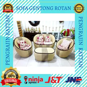 1 Set Kursi Korsi Bangku Sofa Gentong Putri Anyaman Rotan Sintetis Furniture Untuk Meja Kursi Teras Panjang Bulat Set Rotan Ruang Tamu Rumah Taman Balkon Minimalis Murah
