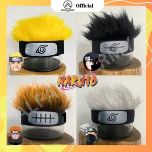 ALFATIH ARMY Topi Wig Naruto Kakashi Sasuke Pain Bulu Lembut Sintetis Pendek Lurus Mudah di Bentuk