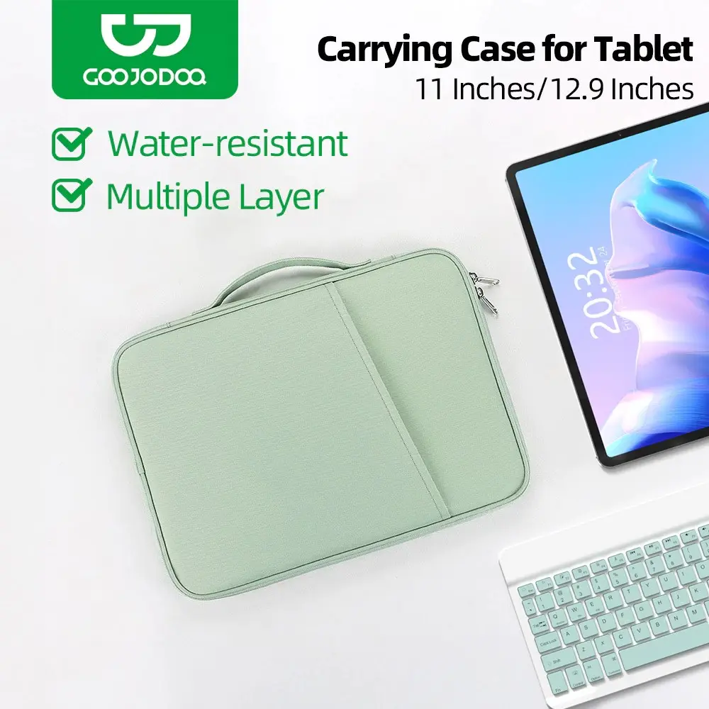 GOOJODOQ Professional Dual Compartment Tablet & Magic Keyboard Travel Case Bag 11" & 12.9" Inch Tas Tablet Water Resistant