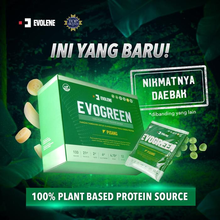 Gambar EVOGREEN EVOLENE Evo Green Vegan Whey Protein Plant Banana Pisang 12 s dari Promo Gojek Suplemen Kota Administrasi Jakarta Barat Tokopedia