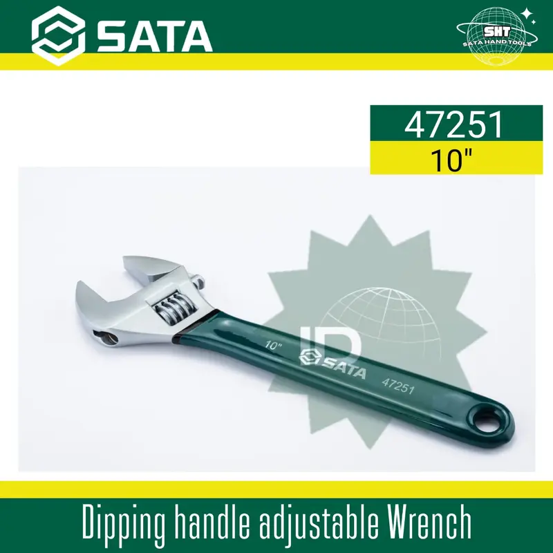 SATA Kunci Inggris 10" Handle Karet 47251 EU Style Adj. Wrench 1