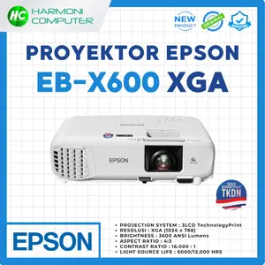 Projector EB X600 TKDN XGA 3600 Lumens HDMI 3 LCD Garansi Resmi