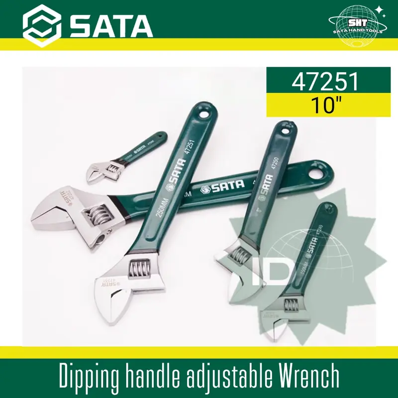 SATA Kunci Inggris 10" Handle Karet 47251 EU Style Adj. Wrench 3