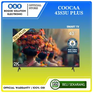 TV Coocaa 43S3U+ 2K LED TV 43 Inch Coocaa 43S3u Plus Smart TV 43 Inci