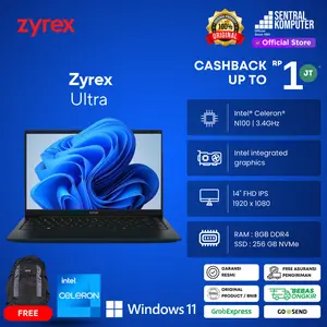 LAPTOP ZYREX ULTRA N100 8GB 128GB 256GB W11 14.0 INCH - Non Bundling