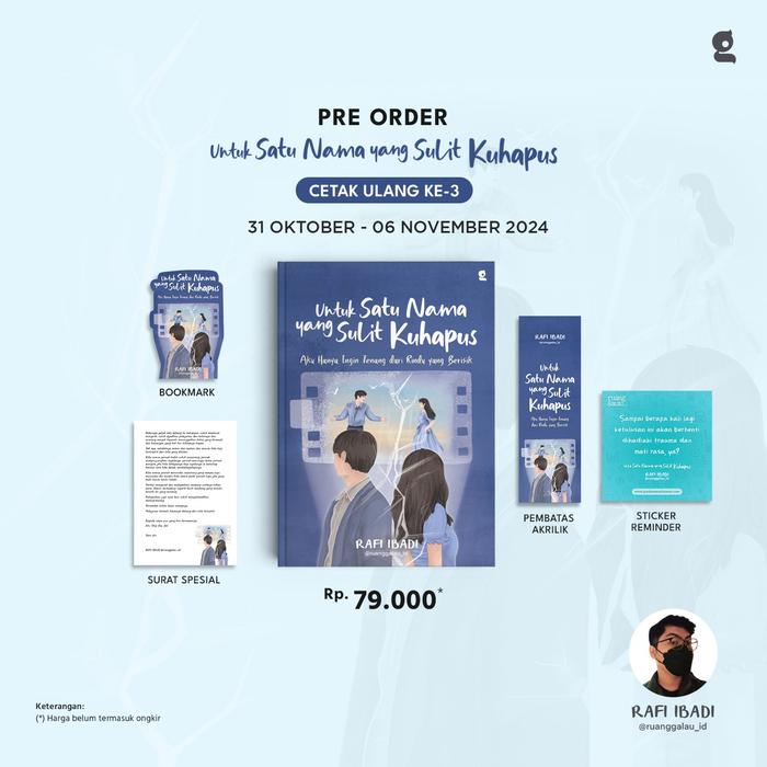Gambar [ PROMO ] PREE ORDER - BUKU NOVEL - UNTUK SATU NAMA YANG SULIT KUHAPUS BY RAFI IBADI - BUMI FIKSI ( 31 OKT-06 NOV ) dari Bumifiksimedan001 Kota Medan Tokopedia