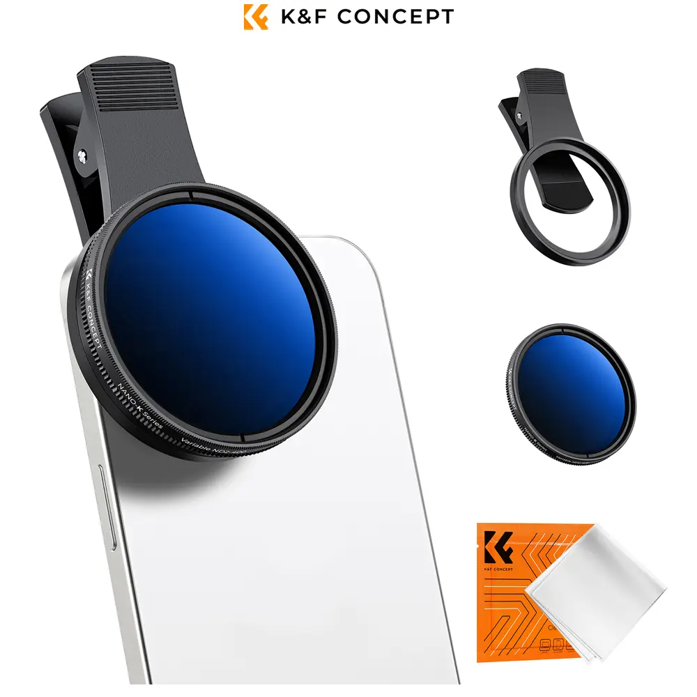 K&F Concept Clip On Filter Variable ND2-400 for Smartphone and Iphone