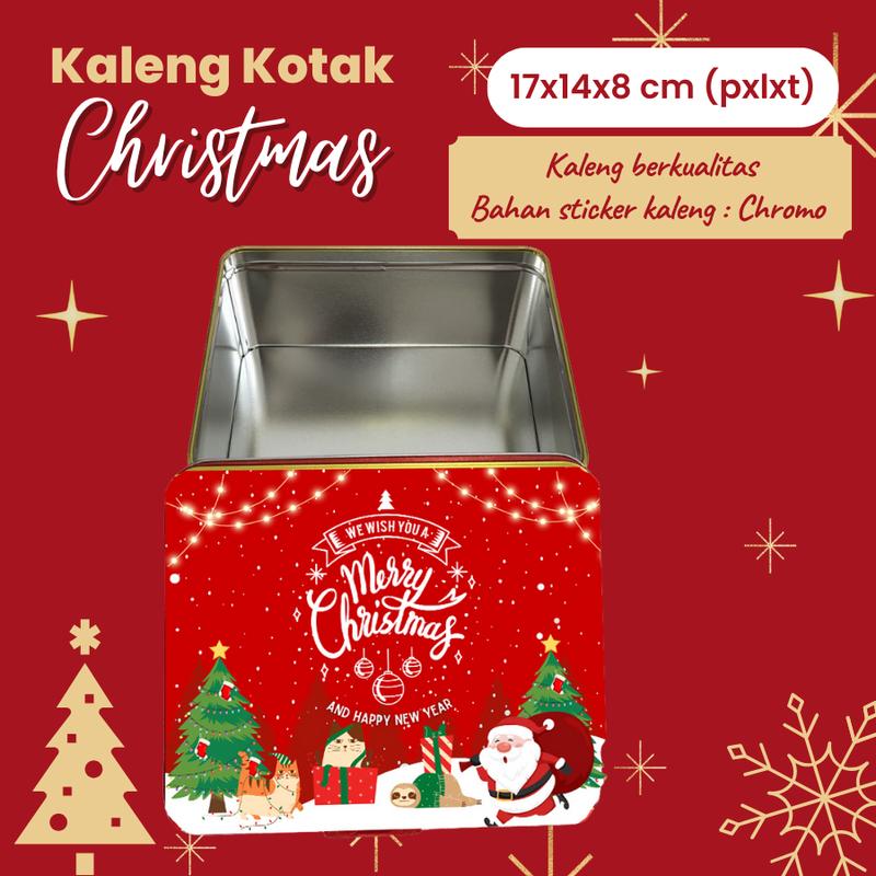 Kaleng Natal toples kue kering kotak wadah Christmas 6