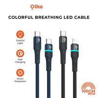 Gambar Olike D101 Kabel Data LED C to C to lightning Fast Charging 3A D101CC D101CL - C to C dari Starcomp Solo Kota Surakarta 2 Tokopedia