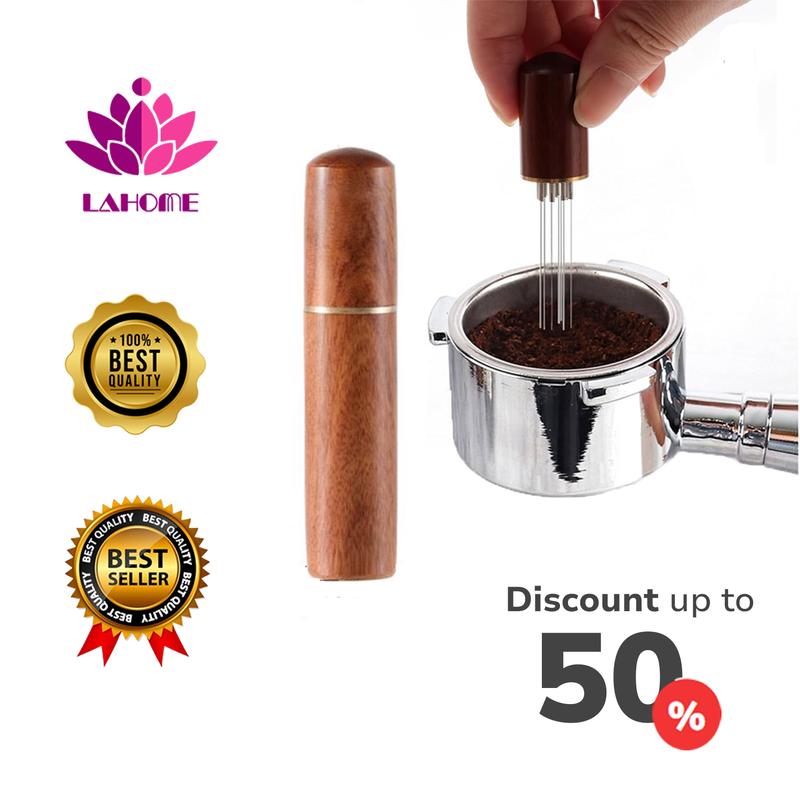 LAHOME Jarum Kopi 6 Needles Distributor Wood Handle Espresso Coffee ...