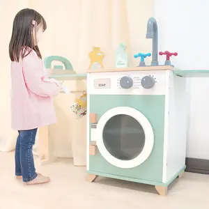 Wooden Kabi Washing Machine-mainan pretend play mesin cuci edukasi montessori