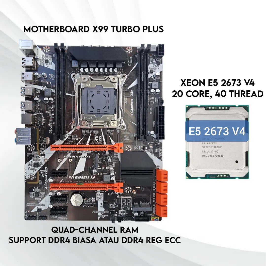 Bundle X99 + XEON E5 2620 V3 (setara Ryzen 5 2600/I7 6700k) + RAM DDR4