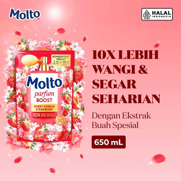 Gambar Molto Perfume Boost Pelembut & Pewangi Pakaian Korean Strawberry 680ml dari Unilever Official Store Kota Tangerang Tokopedia