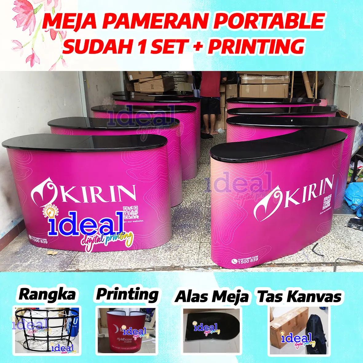 Meja Pop Up Counter Meja pameran portable Bongkar pasang Meja Event