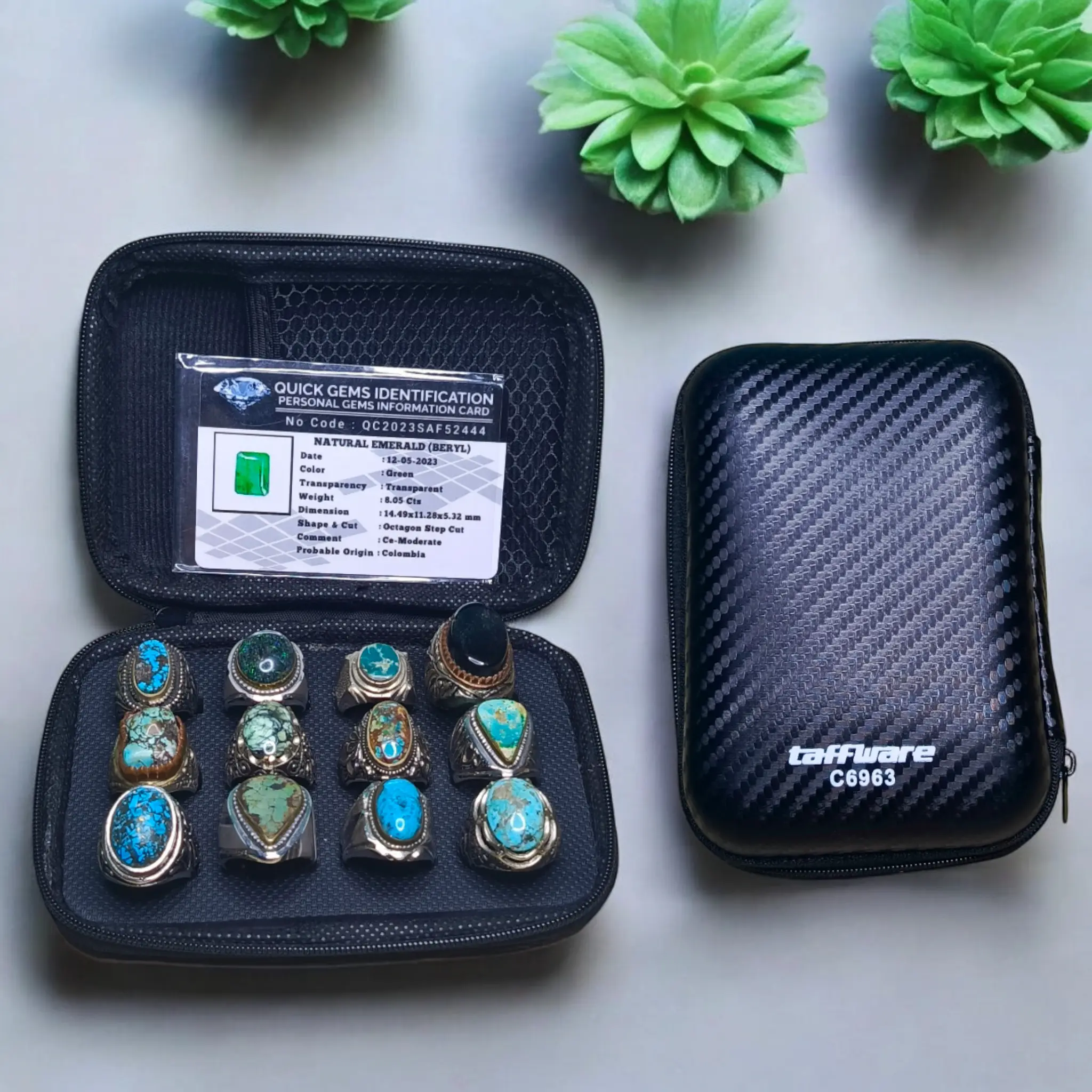 TERMURAH...!!, Isi 12 Dompet Batu Permata/Akik motif karbon Kualitas premium
