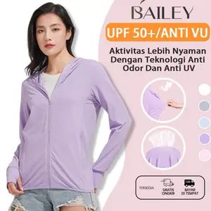 Bailey Jaket Hoodie Wanita Pelindung Sinar UV Premium Breathable Comfortable UPF50+ Olahraga Wanita Jaket - Ungu