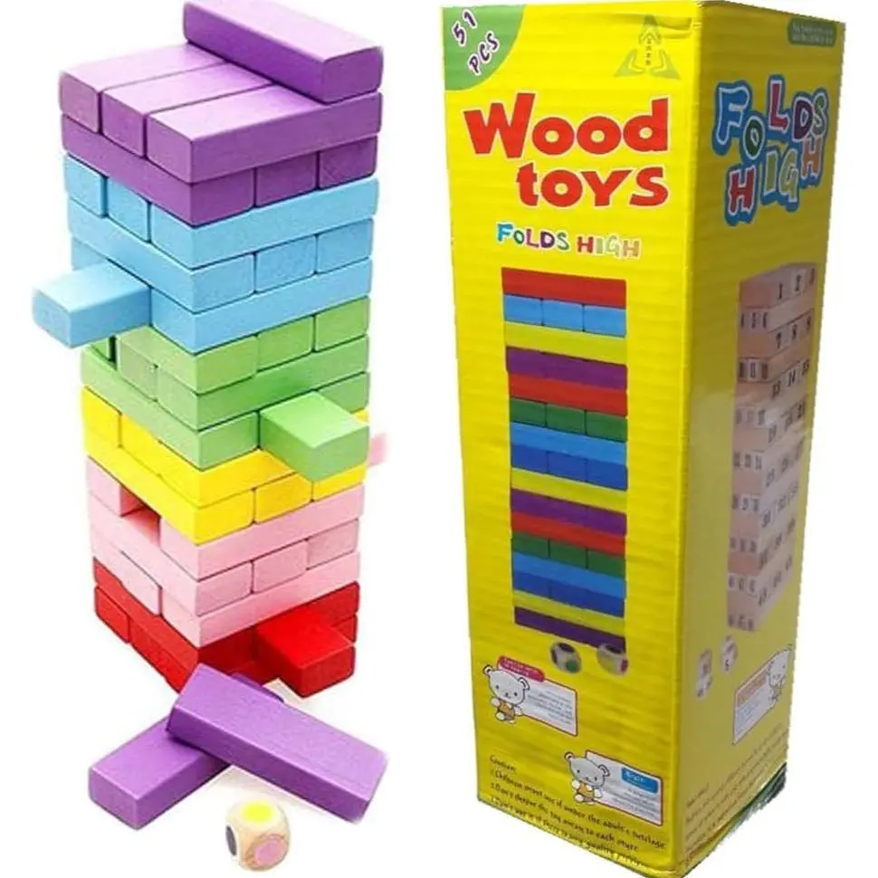 Permainan Edukasi Balok Kayu Warna 48 PCS + 1 buah Dadu