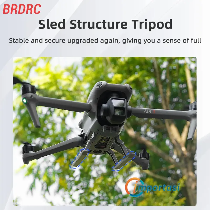 BRDRC Foldable Landing Gear DJI Air 3S / 3 Peninggi Kaki Legs Extension 1
