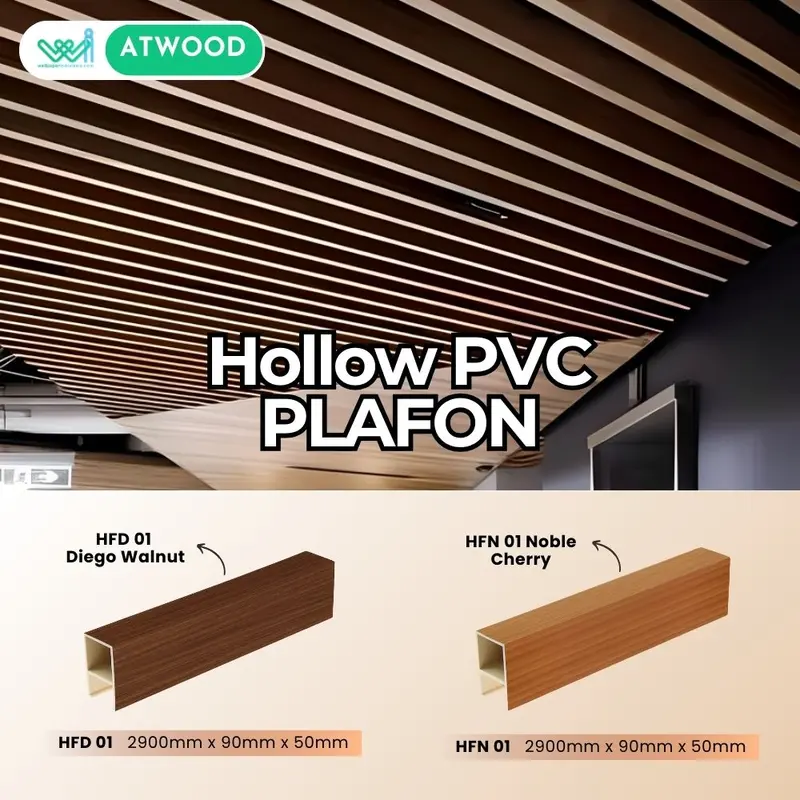 Hollow PVC Partisi dan Plafon Kisi Kisi Sekat Ruangan dan Plafon Indoor 3