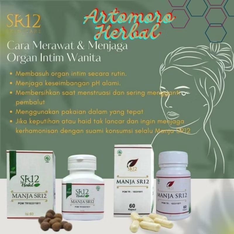 AMPUH.!!! MANJAKANI SR12 / MANJA SR12 HERBAL UNTUK MERAPATKAN / MENGHILANGKAN KEPUTIHAN DAN NYERI BPOM 60 KAPSUL & 60 BUTIR - Butir 60