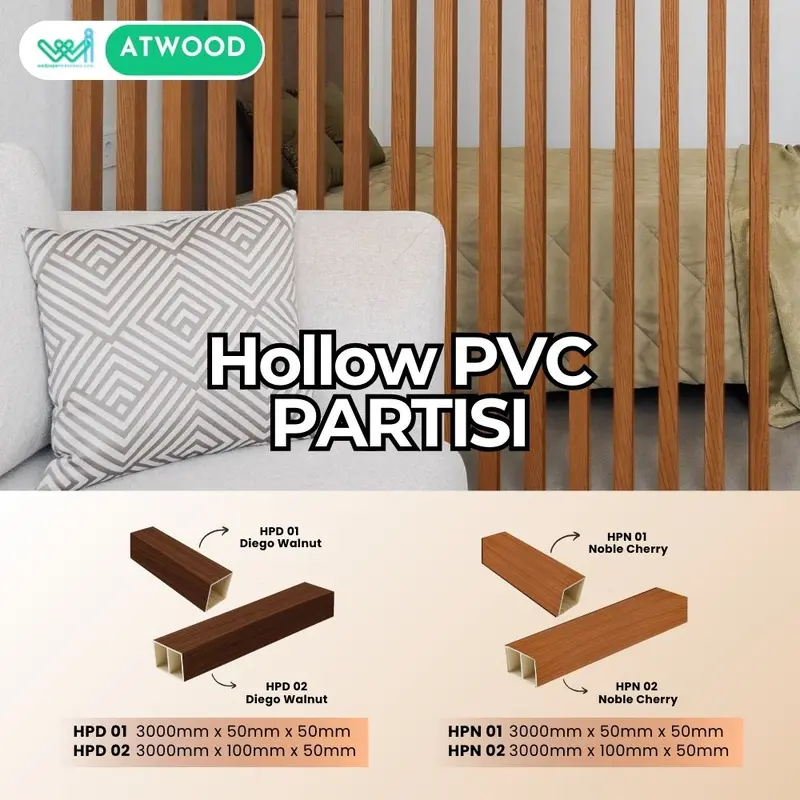 Hollow PVC Partisi dan Plafon Kisi Kisi Sekat Ruangan dan Plafon Indoor 2