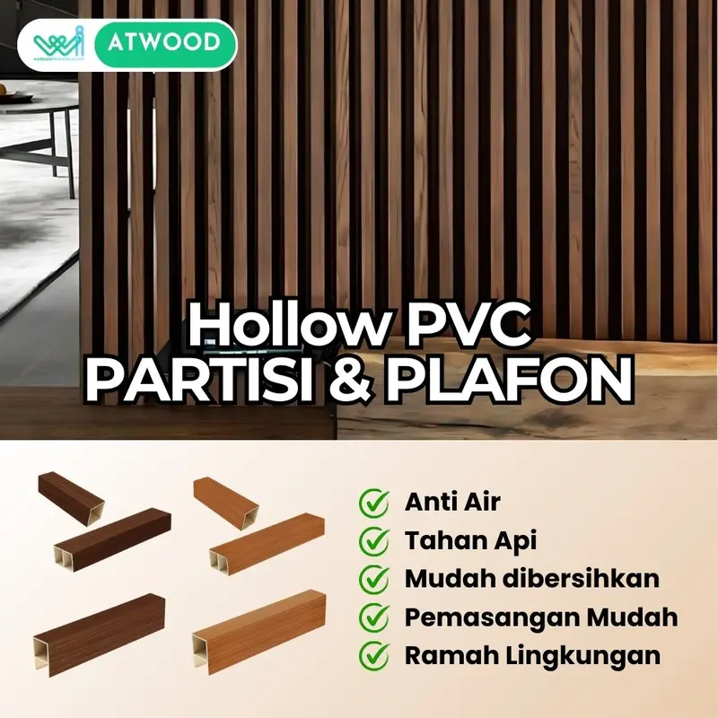 Hollow PVC Partisi dan Plafon Kisi Kisi Sekat Ruangan dan Plafon Indoor 1