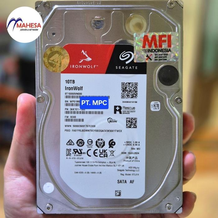 Jual SEAGATE IRONWOLF 10TB ST10000VN0008 Storage NAS HDD SATA 3.5