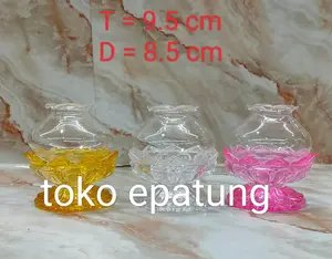 Kaki Lilin / tempat lilin candle teh light cafe- kaca - bulat - t. 9.5 cm - h24