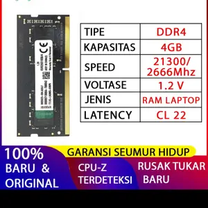 RAM LAPTOP K DDR4 4GB 2666 MHz 21300 ORI GAMING RAM NB DDR4 8GB