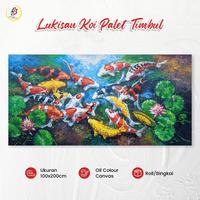 Gambar Lukisan ikan koi palet timbul berkualitas 200x100 dari Lukisan Bandung Kota Bandung 1 Tokopedia