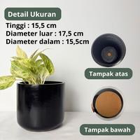 Gambar Workplant - Jivan Concrete Pot D17 - Hitam, Packing kardus dari workplant official Kota Surabaya 2 Tokopedia