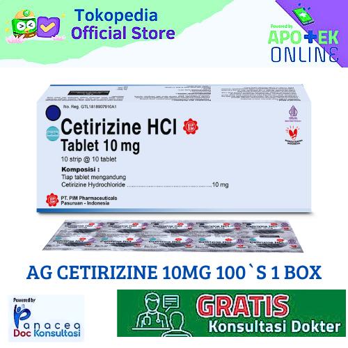AG CETIRIZINE 10 MG PHAROS INDONESIA STRIP 10 TABLET