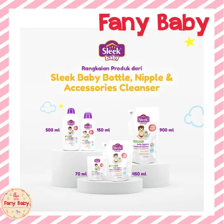 SLEEK BABY BOTTLE, NIPPLE & ACCESSORIES CLEANSER 900ML 1