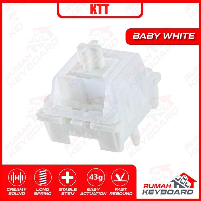 Gambar SWITCH - CONTENT - KTT BABY WHITE - 5 PIN - 43G - LINEAR - PCB MOUNT dari Rumah-Keyboard Kota Administrasi Jakarta Barat Tokopedia