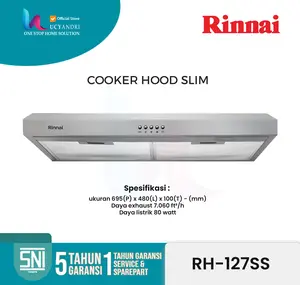 Cooker Hood RINNAI RH127SS Penyaring Asap Kompor RH 127 SS