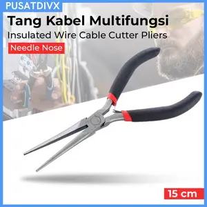SANJI URIJK TANG KABEL MULTIFUNGSI INSULATED WIRE CABLE CUTTER PLIERS 15CM NEEDLE NOSE M2941 NO COLOR