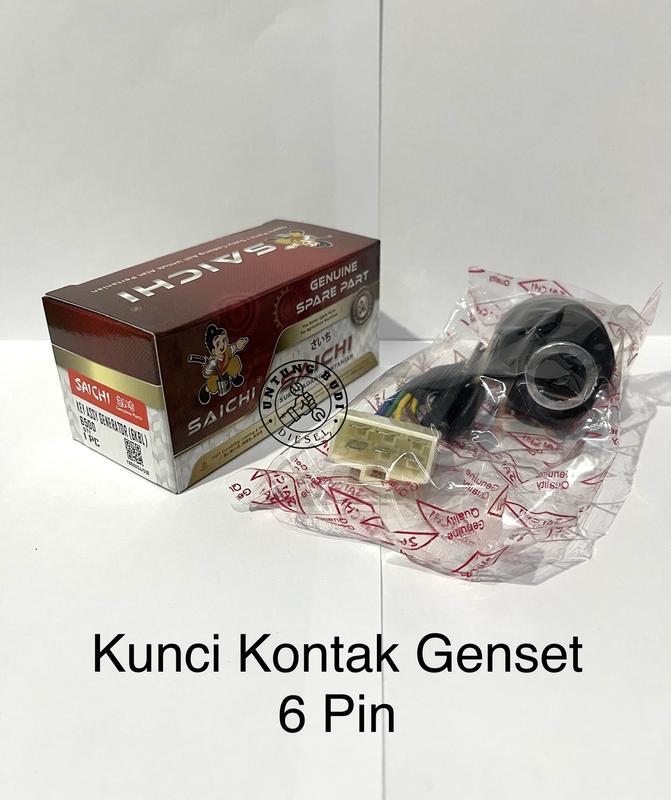 Kunci Kontak Genset 6 Pin Saichi Engine Switch Key Kabel 6 Genset 5000-8000 Watt ET5000 0