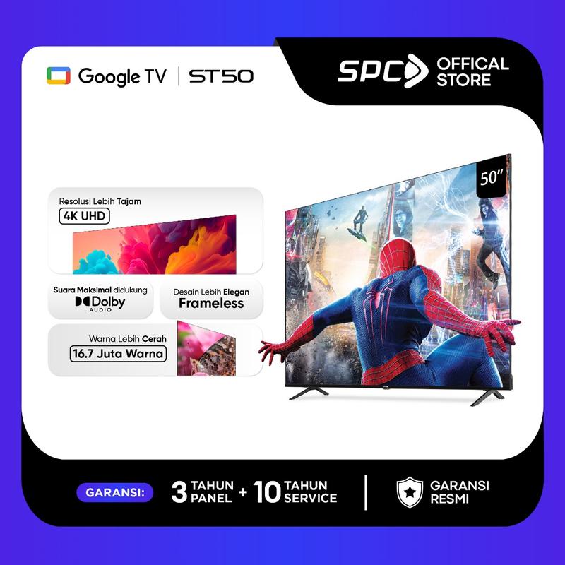 SPC ST50 - Google TV LED 50 inch HD 4K Google TV Ultra Slim Frameless ...