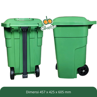 Gambar Tempat Sampah BIO earth Injak 45 Liter 2006 Green Leaf Dustbin Roda dari Alkeba Bandung Kota Bandung 4 Tokopedia