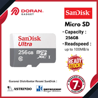 Gambar Sandisk Memory Card Micro SD Ultra 256GB 100Mbps - Garansi Resmi 7 Thn dari Doran Gadget Official Store Kota Administrasi Jakarta Pusat 1 Tokopedia