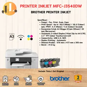 Printer A3 Brother MFC-J3540DW Inkjet Duplex Fax Wifi Garansi Resmi Original