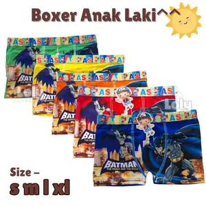 Celana Boxer Happy Boy Anak Laki-Laki Import Motif Lucu