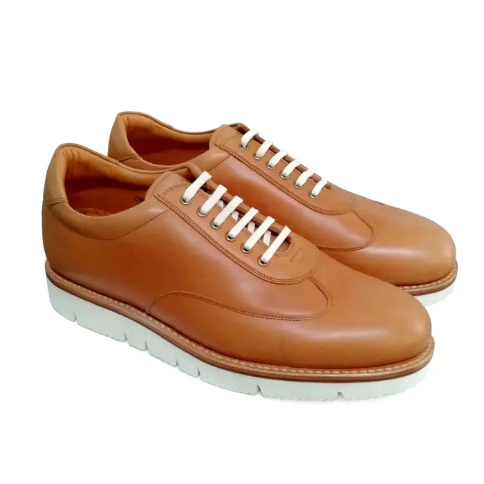 Gambar Fortna Shoes Sepatu Kulit Pria Sneakers - Vibram Gloxi White Cyclist - SR Tan, 39 dari Fortuna Shoes Indonesia Kota Bandung 5 Tokopedia
