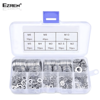 Gambar Ezren EZ-0590 Spacer Metal 304 Stainless Steel Flat Washer Set M2-M10 Box Set Screw Washer 360Pcs dari House Sparepart Kab. Tangerang 1 Tokopedia