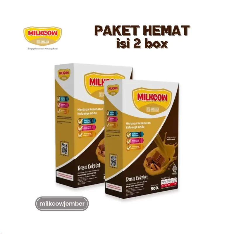 MILKCOW Paket Hemat 2 Box Susu Penggemuk Badan dan Nafsu Makan Anak dan Dewasa 1 KG 1