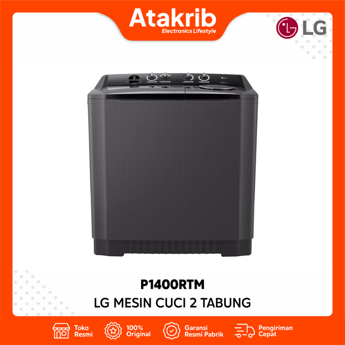 Gambar LG MESIN CUCI 2 TABUNG P1400RTM Kapasitas 14 Kg dari Atakrib Elektronik Yogyakarta Kab. Sleman Tokopedia