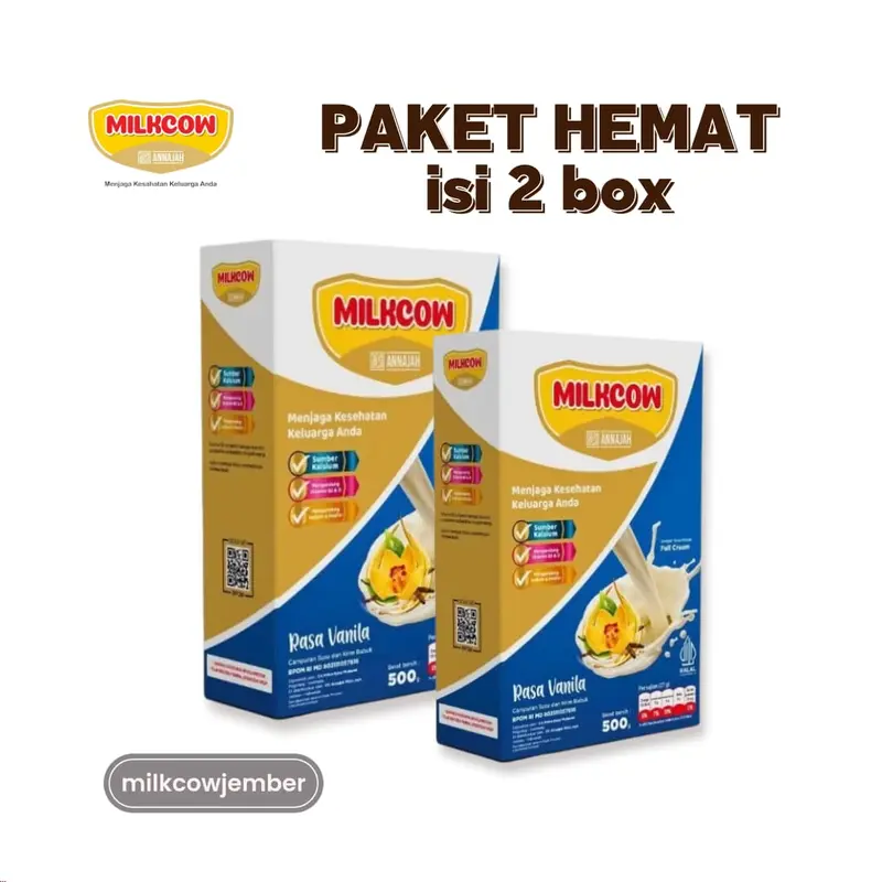 MILKCOW Paket Hemat 2 Box Susu Penggemuk Badan dan Nafsu Makan Anak dan Dewasa 1 KG 2