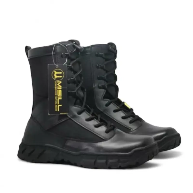 Misil Sepatu Pdl Jatah Polri Terbaru 2018 Kulit Sapi Asli Hitam Sol Karet Tactical Boots Shoes