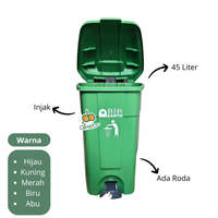 Gambar Tempat Sampah BIO earth Injak 45 Liter 2006 Green Leaf Dustbin Roda dari Alkeba Bandung Kota Bandung 3 Tokopedia