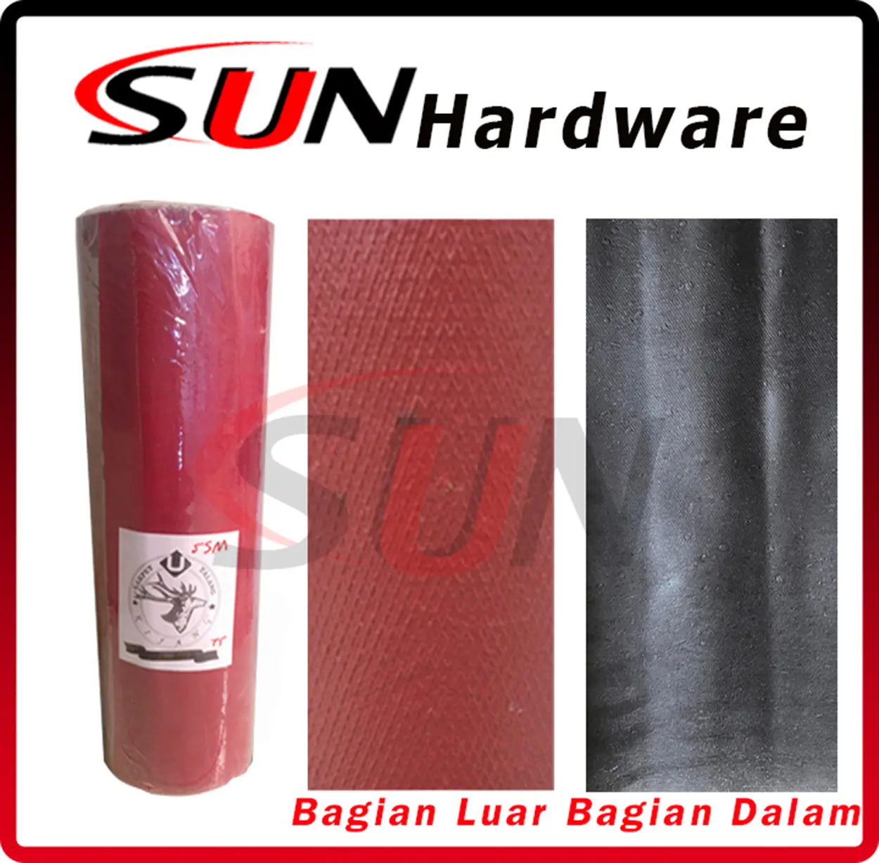 Karpet talang Air Merah Hitam Tebal 110 cm Atap alas kandang